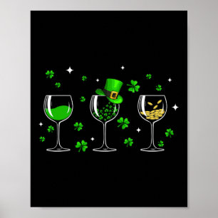 Drei Glöckchen Clover Kleeblatt St Patrick Day Iri Poster