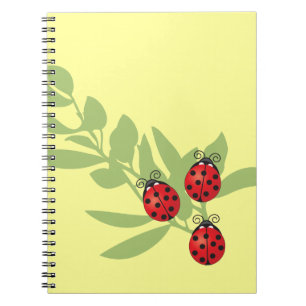 Drei glückliche Marienkäfer Notizblock