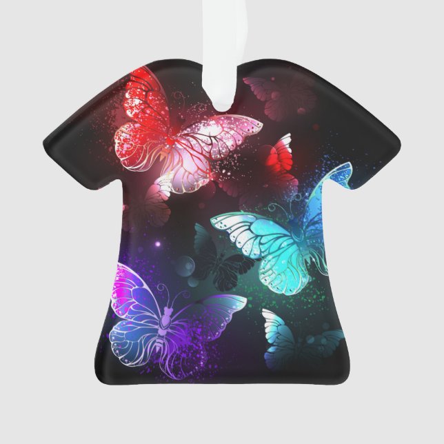 Drei glühende Schmetterlinge im Hintergrund Ornament (Vorderseite)