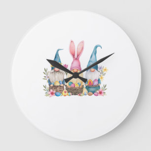 Drei Gnom Ostern Gnom Osterei T-Shirt Große Wanduhr