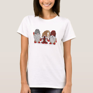 Drei Gnomaden in Leopard-Büffel Kariert T-Shirt