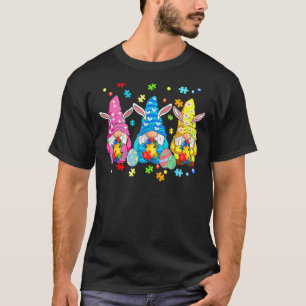 Drei Gnome Autismus Bewusstsein Puzzle Piece Happy T-Shirt