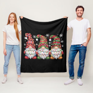 Drei Gnome Buffalo Kariert Rot Weihnachten Fleecedecke