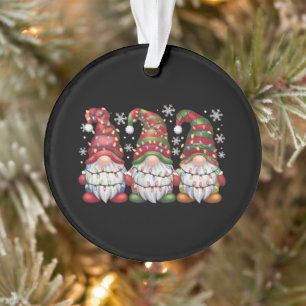 Drei Gnome Buffalo Kariert Rot Weihnachten Ornament