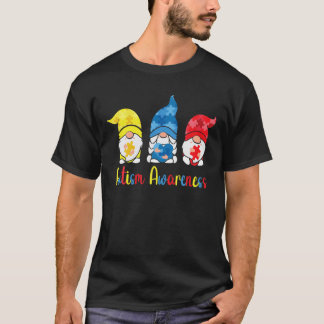 Drei Gnome, die das Bewusstsein für Puzzle Autismu T-Shirt