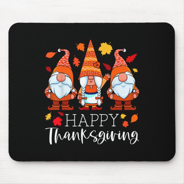 Drei Gnome glücklich Erntedankwürdige Nomaden fall Mousepad (Vorne)