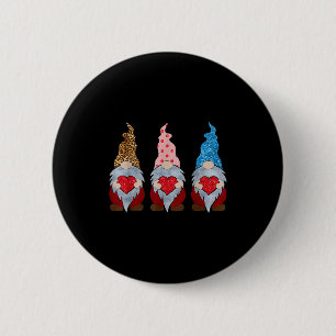 Drei Gnome halten herzlichen lustigen Valentinstag Button
