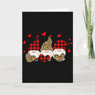 Drei Gnome halten Leoparden Valentins Herz Happy Karte