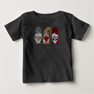 Drei Gnome in Leopard Buffalo Karierte Weihnachten Baby T-shirt