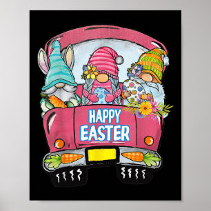 Drei Gnome in Lkw Bunny Egg Happy Ostertag Poster