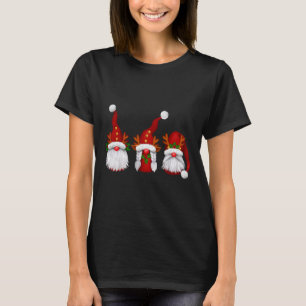 Drei Gnome in Red Costume Weihnachtsgeschenk Weihn T-Shirt