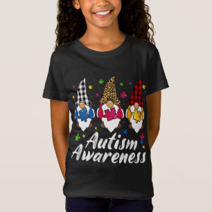 Drei Gnome mit Puzzle Leopard Kariert Autismus A T-Shirt