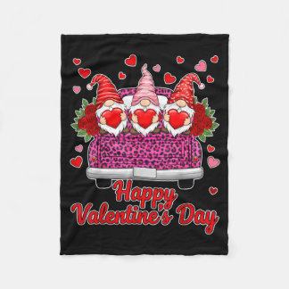 Drei Gnome und Leopard-LKW Frohe Valentinstag D Fleecedecke