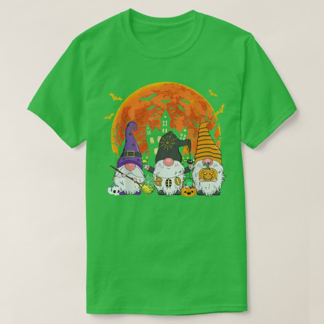 Drei Gnomes Hexenkürbis Kürbiskugel Spooky T-Shirt (Design vorne)