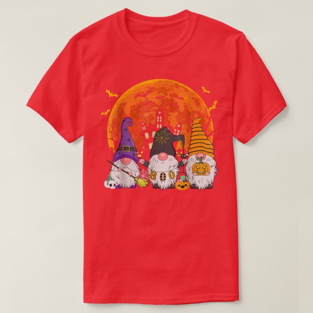Drei Gnomes Hexenkürbis Kürbiskugel Spooky T-Shirt (Design vorne)