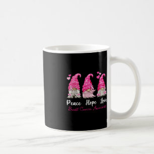 Drei Gnomes Peace Hope Liebe Brustkrebs Awarene Kaffeetasse