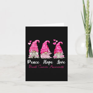 Drei Gnomes Peace Hope Liebe Brustkrebs Awarene Karte
