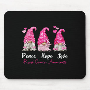 Drei Gnomes Peace Hope Liebe Brustkrebs Awarene Mousepad