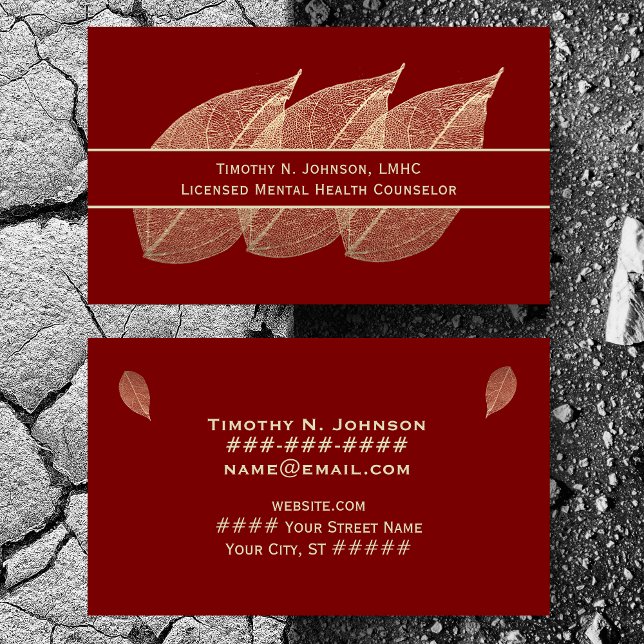 Drei goldene Blätter auf marineblauem Grund Berate Visitenkarte (Von Creator hochgeladen)