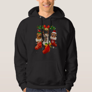 Drei goldene Retriever im Socken Weihnachten Pajam Hoodie
