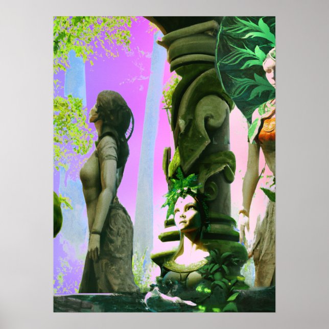 Drei Göttinnen des Waldes Poster (Vorne)