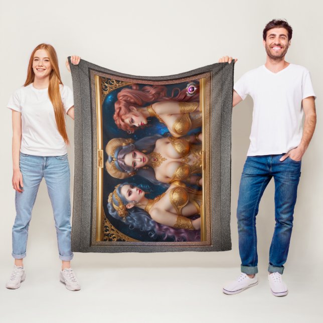 Drei Graces griechischer Mythologie von Xzendor7 Fleecedecke (Beispiel)