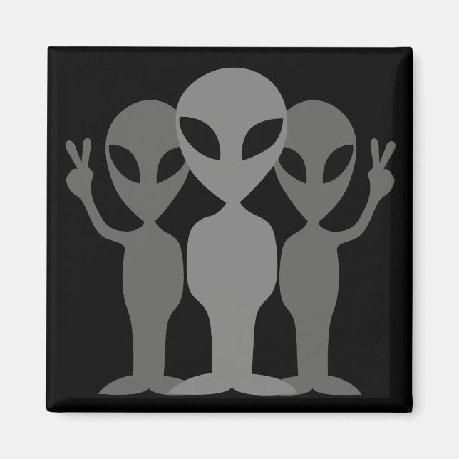 Drei graue Außerirdischen Magnet (Vorne)