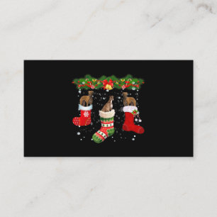 Drei Grauhund Hund in Socken Weihnachten Weihnacht Visitenkarte