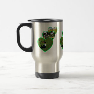 Drei Green Golf Hearts Design, Reisebecher