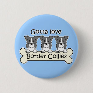 Drei GrenzCollies Button