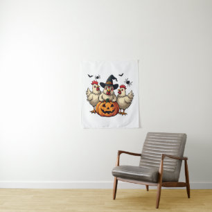 Drei grimmige Halloween-Bauer Wandteppich