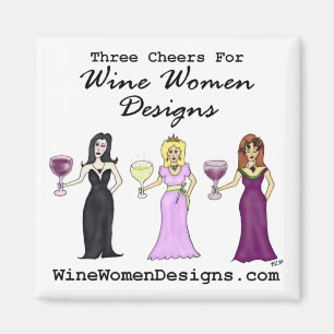 Drei Gruben für das Magnet der Wine Women Designs