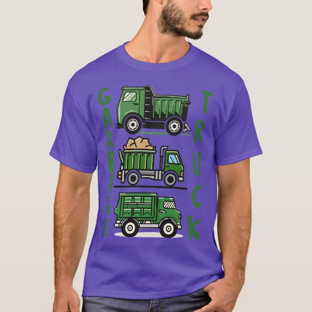 Drei grüne Müllwagen T-Shirt (Vorderseite)