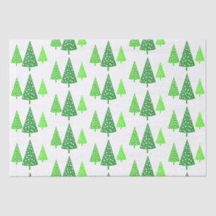 Drei Grüne Wasserfarben Polka Dot Trees Seidenpapier