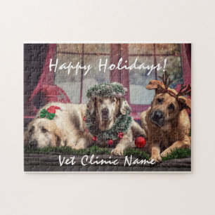 Drei gute Hunde Tierarzt Weihnachten Puzzle