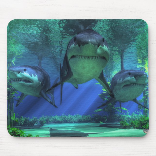 Drei Haifische Mousepad (Vorne)