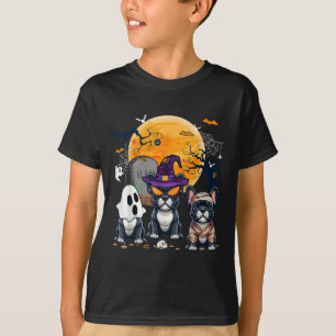 Drei Halloween-Bulldogs Cosplay Hexe Ghos T-Shirt