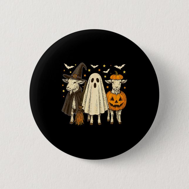 Drei Halloween-Ziegen Cosplay Hexe Boo geschnitzte Button (Vorderseite)