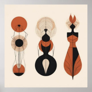 Drei heilige Formen — Geometrischer Rhythmus Poster