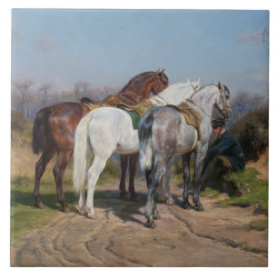 Drei Hengste (von Rosa Bonheur) Fliese