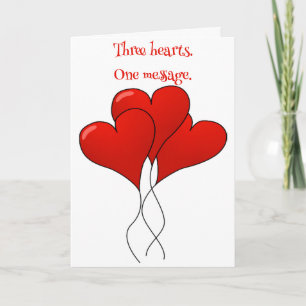 Drei Herzballons Valentinsillustration Karte