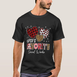 Drei Herzen Cupids Lieblings-Sozialarbeiter Valent T-Shirt