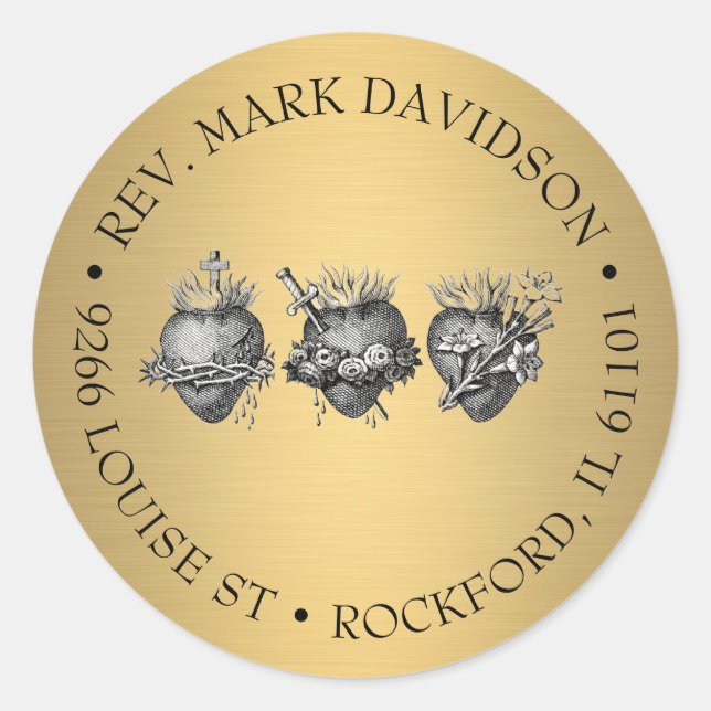 Drei Herzen Jesu, Maria und Joseph Ansprache Runder Aufkleber (Vorderseite)