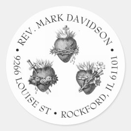 Drei Herzen Jesu, Maria und Joseph Ansprache Runder Aufkleber