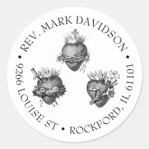 Drei Herzen Jesu, Maria und Joseph Ansprache Runder Aufkleber
