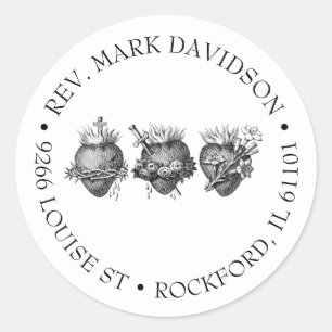 Drei Herzen Jesu, Maria und Joseph Ansprache Runder Aufkleber