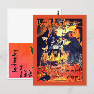 Drei Hexen Art Party Einladung Halloween Postkarte