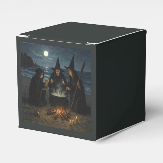 Drei Hexen Brew Cauldron Vollmond Strand Geschenkschachtel (Vorderseite)