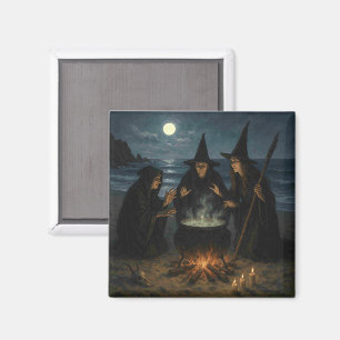 Drei Hexen Brew Cauldron Vollmond Strand Magnet