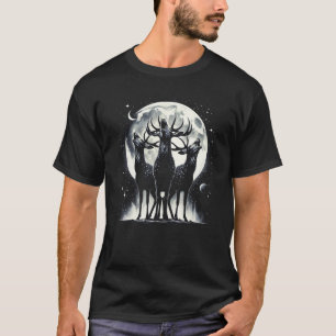 Drei Hirsche heulen wie drei Wölfe am Mond T-Shirt